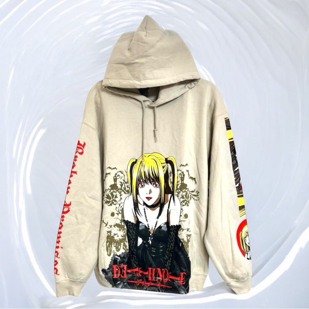 Broken Promises Hoodie Anime Misa Amane Death Note Graphic Pullover Sand Beige M
